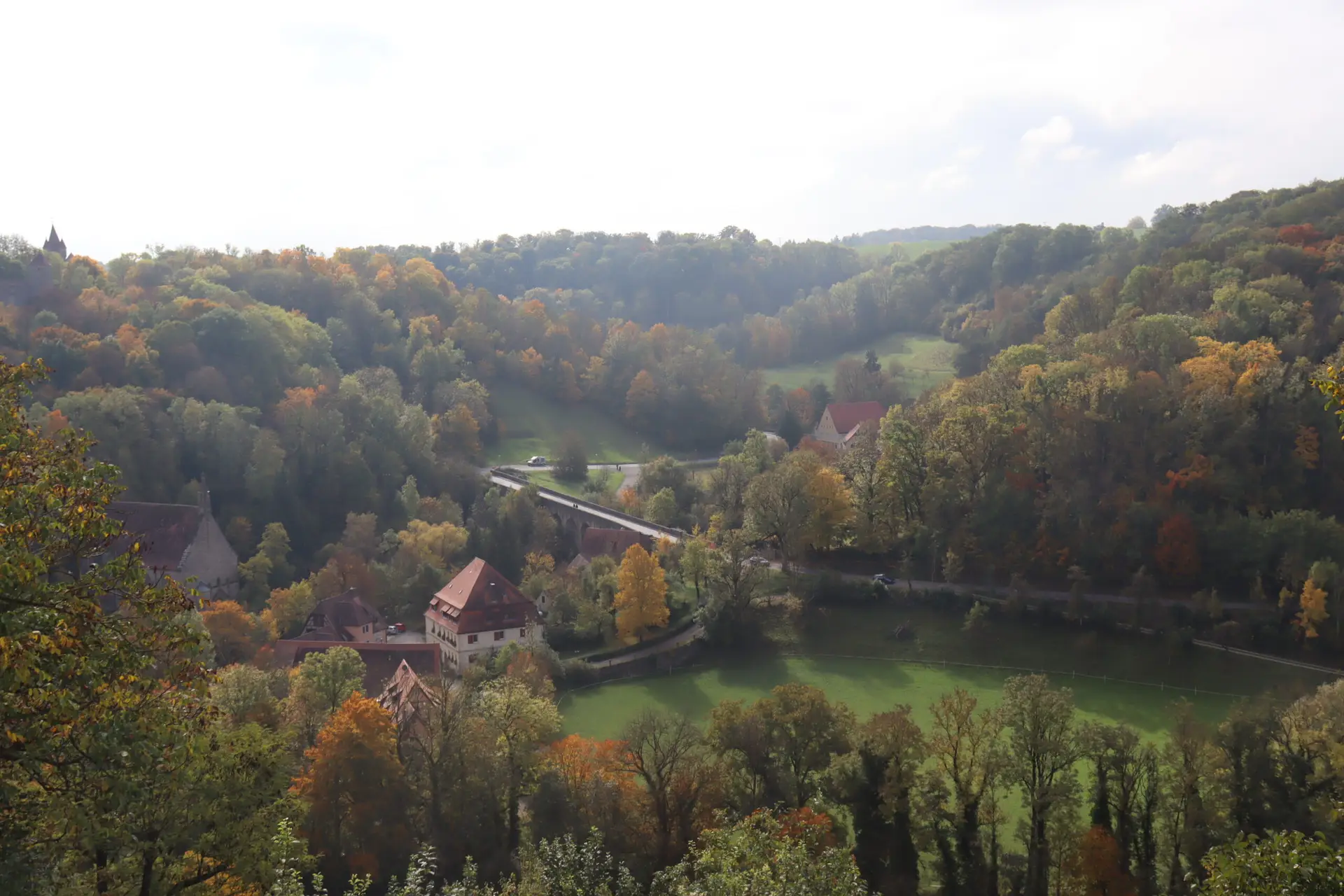 View the countryside as you walk the walls of Rothenburg ob der Tauber.